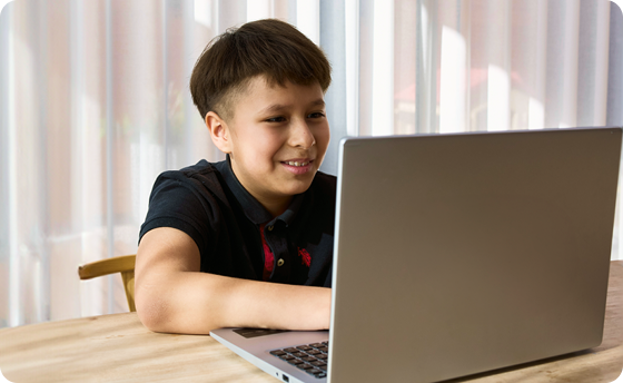 Student with his laptop